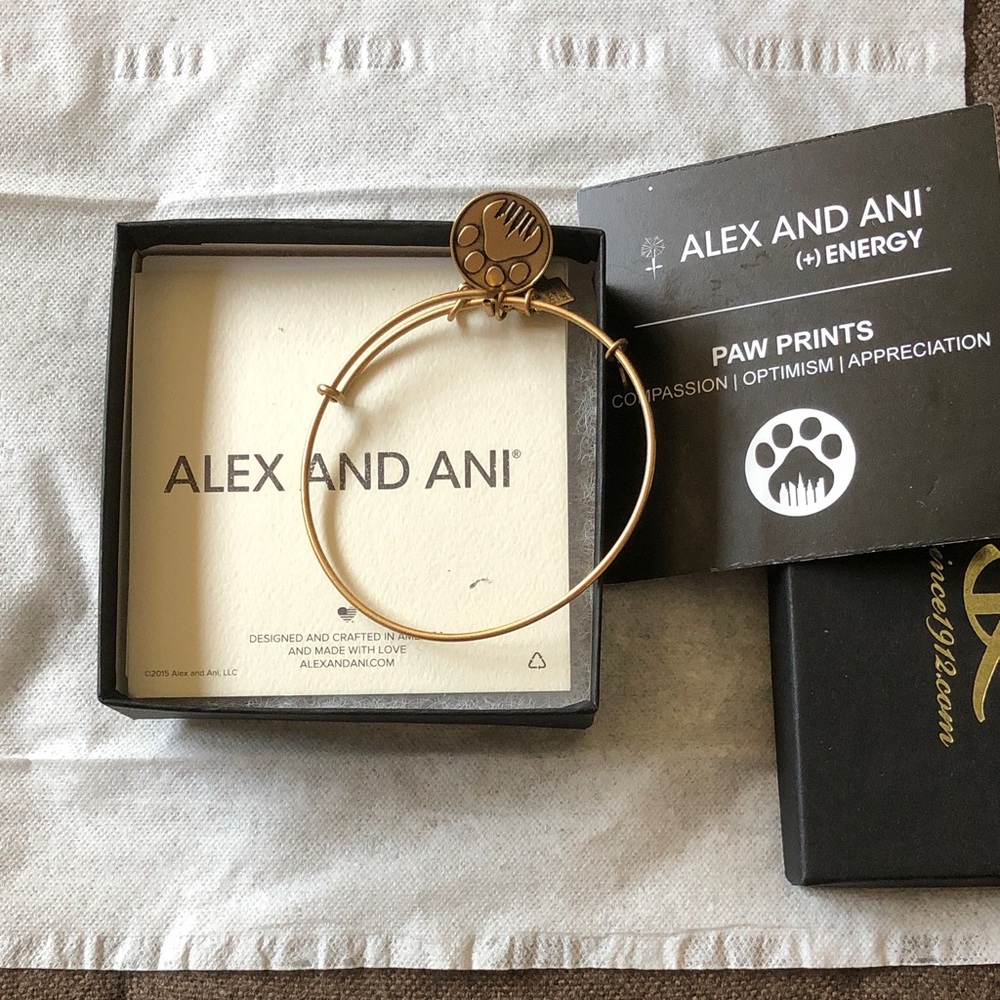 Alex and Ani Gold Paw Charm Bracelet